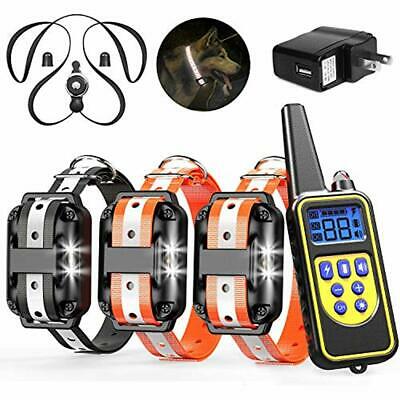Dog Training Collars Collar, 2019 Upgraded Rechargeable Shock For 3 Dogs With