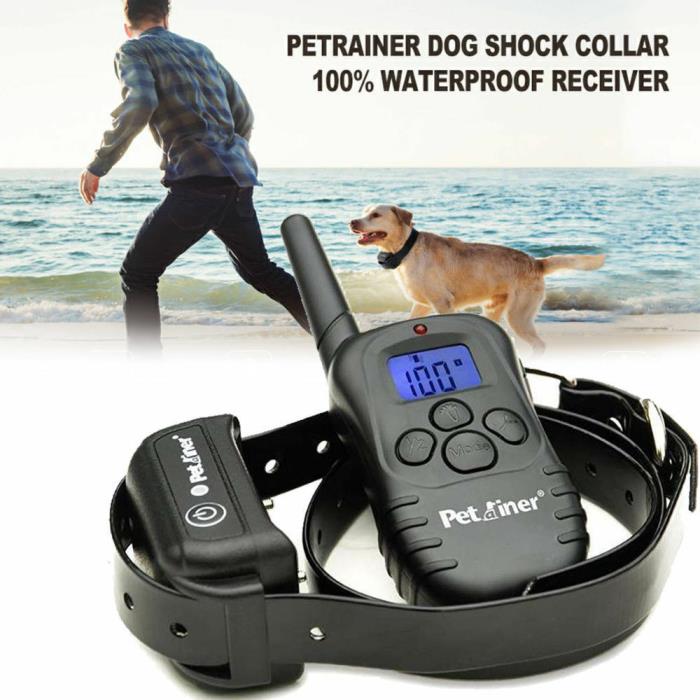 Petrainer Waterproof Rechargeable Dog Training Collar With Shock Remote Control