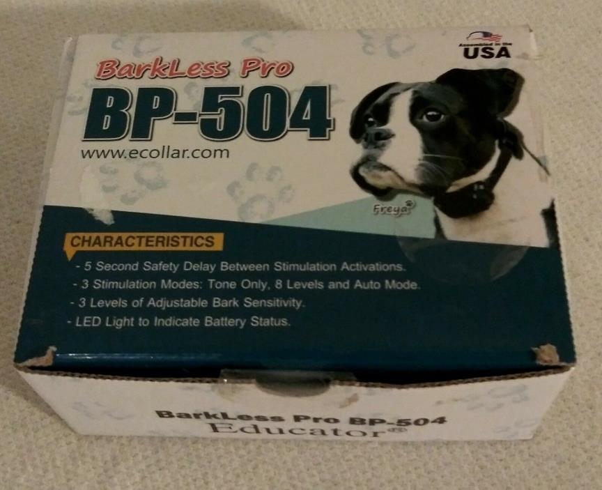 Barkless Pro Anti Bark Collar BP-504; E-Collar Technologies; Adj Levels, Wtr Prf