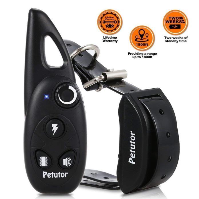 Petutor Waterproof and Rechargeable Dog Training Collar 1800 ft Remote Dog Shock