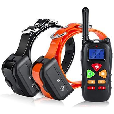 Training Collar For 2 Dogs Upgraded 1000ft Remote Waterproof Rechargeable Shock