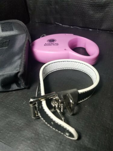 Dog collar and leash set woth carrying belt case. Like new.