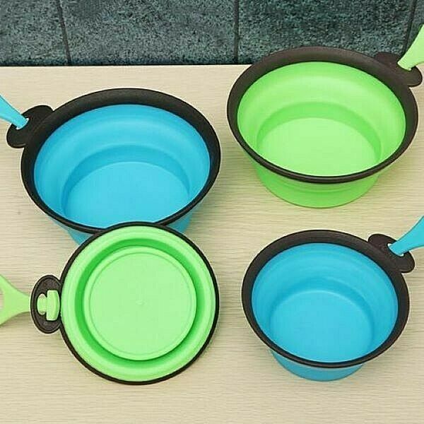 Outdoor Travel Pet Bowl Dog Cat Collapsible Poratable Silicone BPA Free