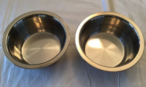 Dog Bowls - Set Of 2 - 5” Round Aluminum
