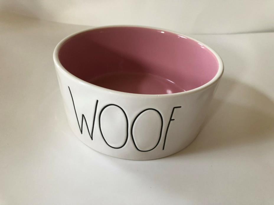 RAE DUNN artisan collection by Magenta Pet ceramic food bowl Woof Medium