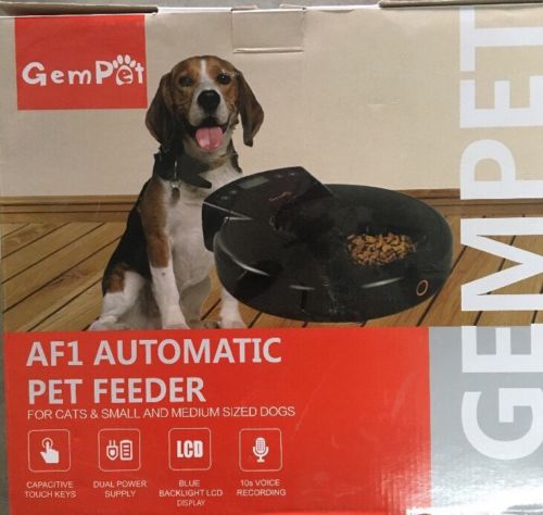 GemPet Automatic Pet Feeder for Cats & Dogs, 5 Meal Trays 335-MB3