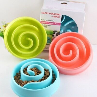 Pet Dog Cat Slow Feeder Bowl Interactive Slow Food Feeder Healthy Dish Bowl New