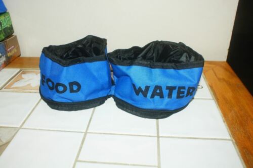 Petmaker Zippered Double PET Food And Water Bowl NEW FREE SHIPPING blue