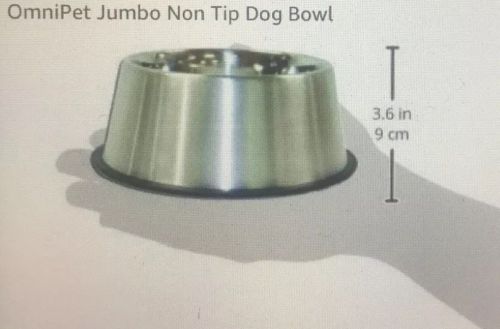 Omnipet Jumbo Non-Tip Stainless Steel Dog Bowl Easy Clean