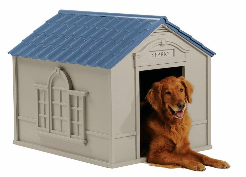 Suncast DH350 Dog House | Outdoor Cabin for Bigger Dogs