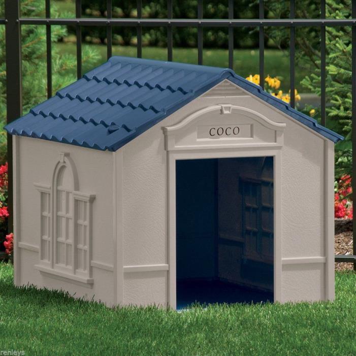 Deluxe Extra Large Pet Dog Cat House Home Outdoor Cage Durable Resin All-Weather