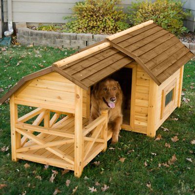 Dog House Pet Wood Outdoor Shelter Kennel Large Weather Cage Home Wooden Barn