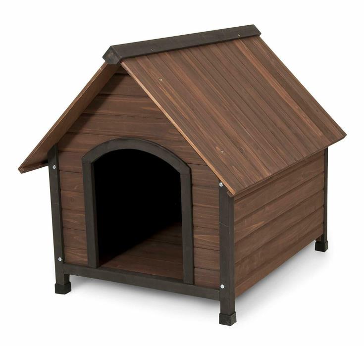 Aspen Pet Ruff Hauz Peak Roof Wood Dog House 50-90 lbs