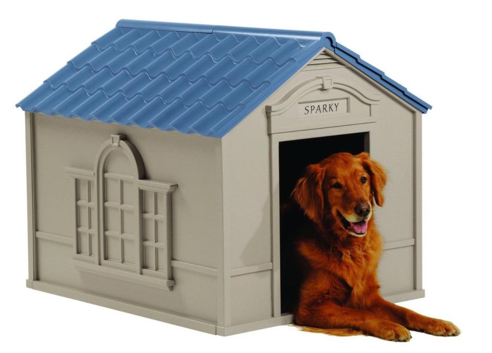 Extra Large Deluxe Pet Dog Cat House Home Outdoor Canel Cage Resin All-Weather