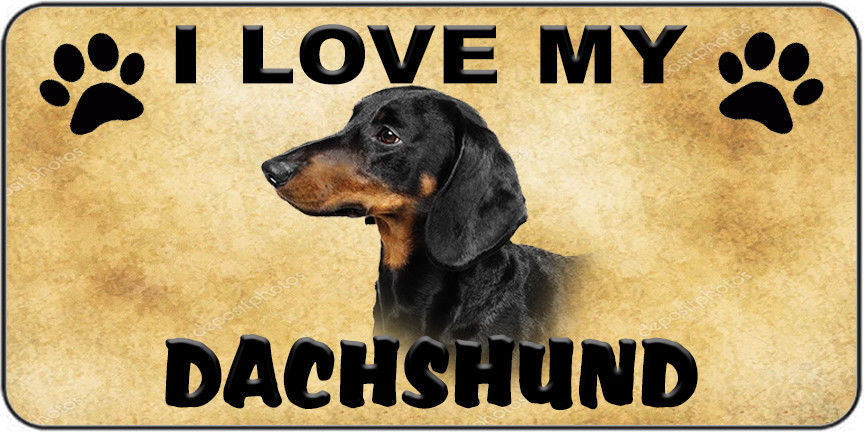 I LOVE MY DACHSHUND LICENSE PLATE