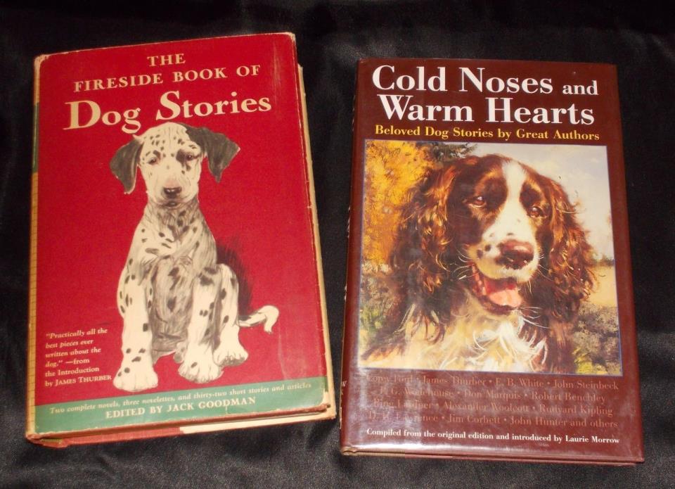 2 books Fireside Dog Stories '43 Cold Noses Warm Hearts '96 hardbound dustjacket