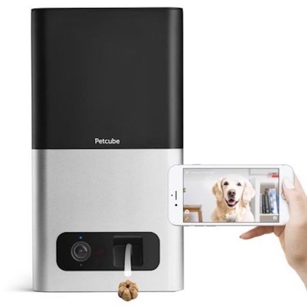 Petcube Bites Wi-Fi Pet Camera with Treat Dispenser - Matte Silver.