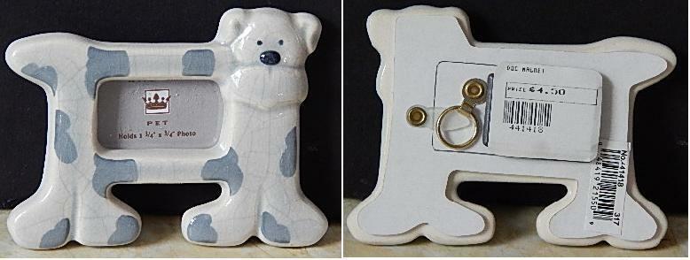 Amscan Pet Ceramic Whimsy Spotted Dog Shaped Frame for 1 3/4