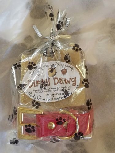 Gift Pack DOG SOAP & COLLAR - DIRTY DAWG - BellaGracie Soapworks Size SMALL