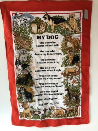 Dog Lover Gift “My Dog” Poem (20”x30” 100% Cotton) Veterinarian, Breeder, Walker