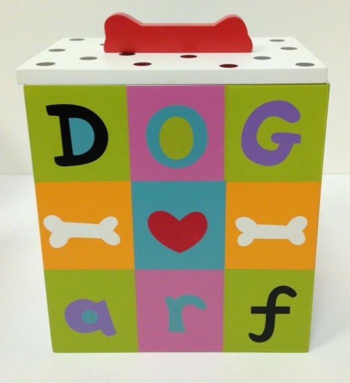 **NEW** Up Country Hand Painted Dog Treat Wooden Container