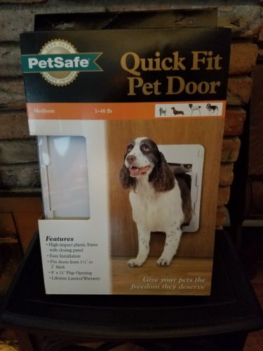 Pet Safe brand Quick Fit Pet Door Medium Size Pets 1-40 pounds NEW In Box