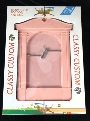 CLASSY CUSTOM PINK SHERBET ALLEY DELUXE PET DOOR PORTAL NIB Size Medium Up 40lbs