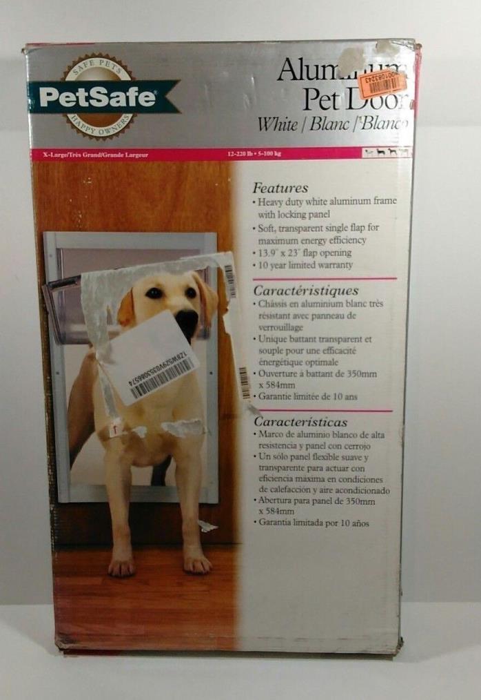 New Aluminum Pet Door White PetSafe X-Large 12-220 lbs.
