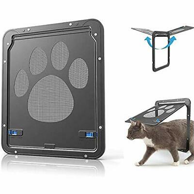 OWNPETS Pet Screen Door, Magnetic Flap Automatic Lockable Black For Small Dog X