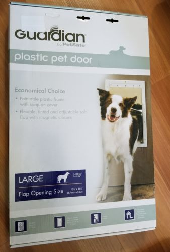 Guardian by PetSafe White Plastic Pet Door Large for Pets to 100 lbs.