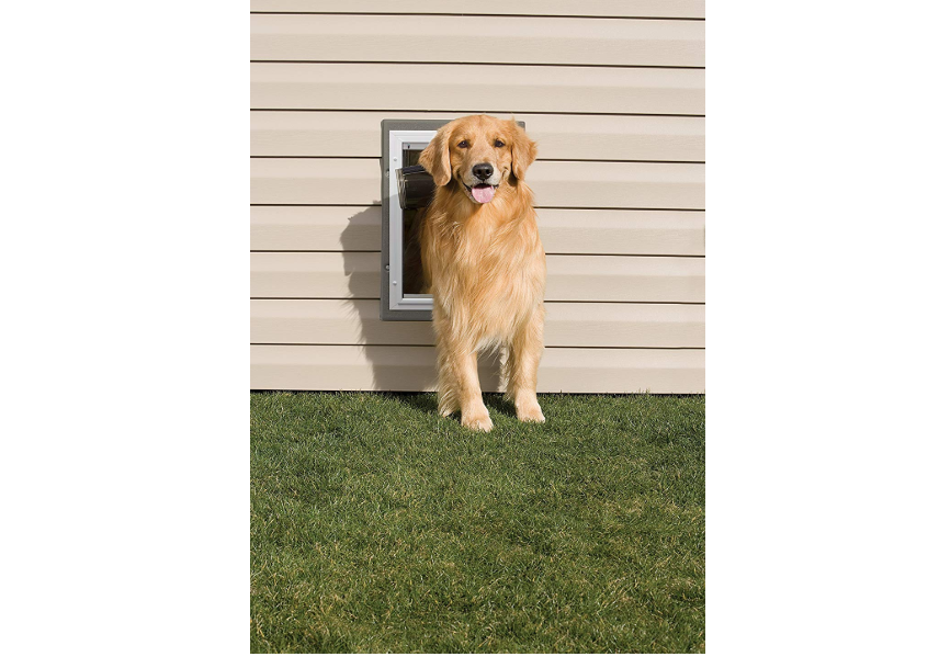 PetSafe Wall Entry Aluminum Pet Door w/ Telescoping Tunnel For Dogs - Large -NEW