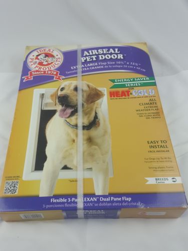 X-Large Airseal Pet Dog Door Energy Saver Series Flap Size 10 1/4 x 15 3/4 White