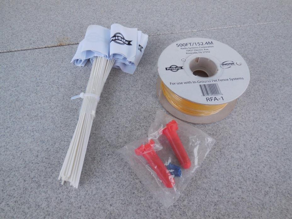 500' OF INNOTEK ELECTRONIC PET FENCE WIRE WITH 50 FLAGS & HARDWARE / PROMPT SHIP