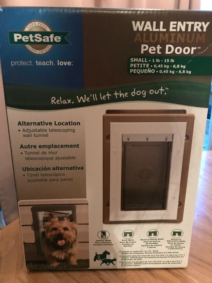 Petsafe Wall Entry Aluminum Pet Door for Dogs PPA11-10915 Small