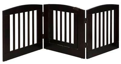 3-Panel Medium Expansion Pet Gate with Door in Cappuccino [ID 3458408]