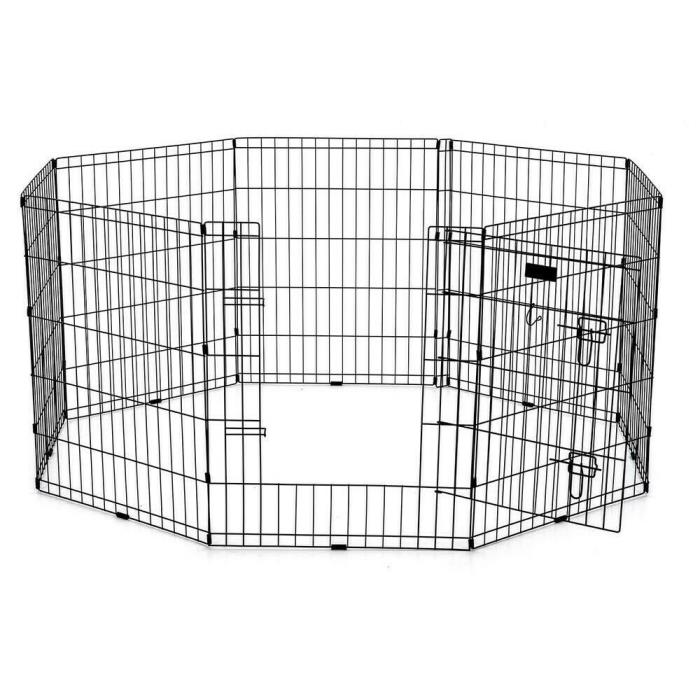 Dog Fence Outdoor Pet Exercise Pen Playpen Crate Cage 3 Panel Gate Foldable