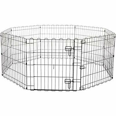 Basics Basic Crates Foldable Metal Pet Exercise And Playpen With Door, 24"
