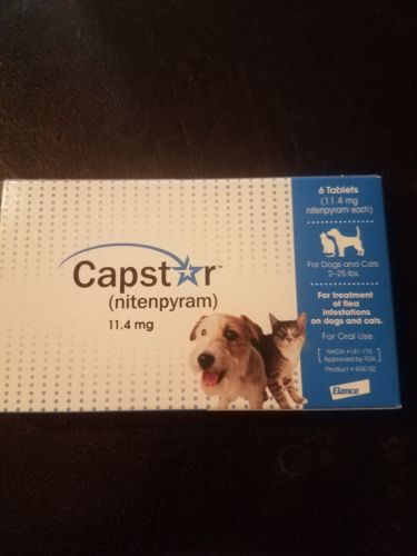 CAPSTAR 6 Tablets Dogs & Cats Oral Flea Treatment 2-25 lbs Medicine Nitenpyram