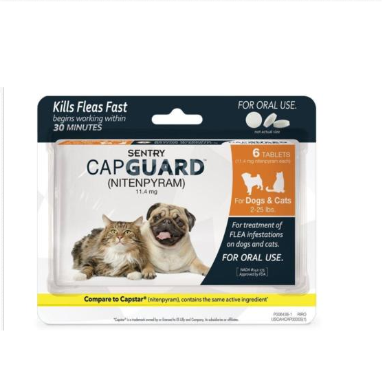 SENTRY Capguard (nitenpyram) Oral Flea Control Medication, 2-25 lbs, 6 count