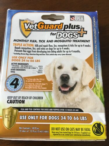 VetGuard Plus Flea & Tick 4 month supply for Large Dogs 34-66 lbs.