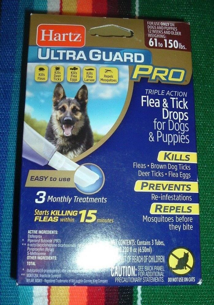 HARTZ ULTRA GUARD PRO FLEA & TICK DROPS FOR DOGS & PUPPIES 61-150 LBS