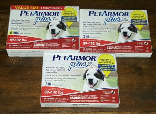 PetArmor Plus Flea & Tick Prevention (89-32 lbs), 12 Treatments 1 Year Supply