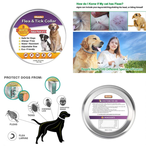 Flea & Tick Collar Adjustabel Waterproof Contral For Dog W Natural Essential Oil