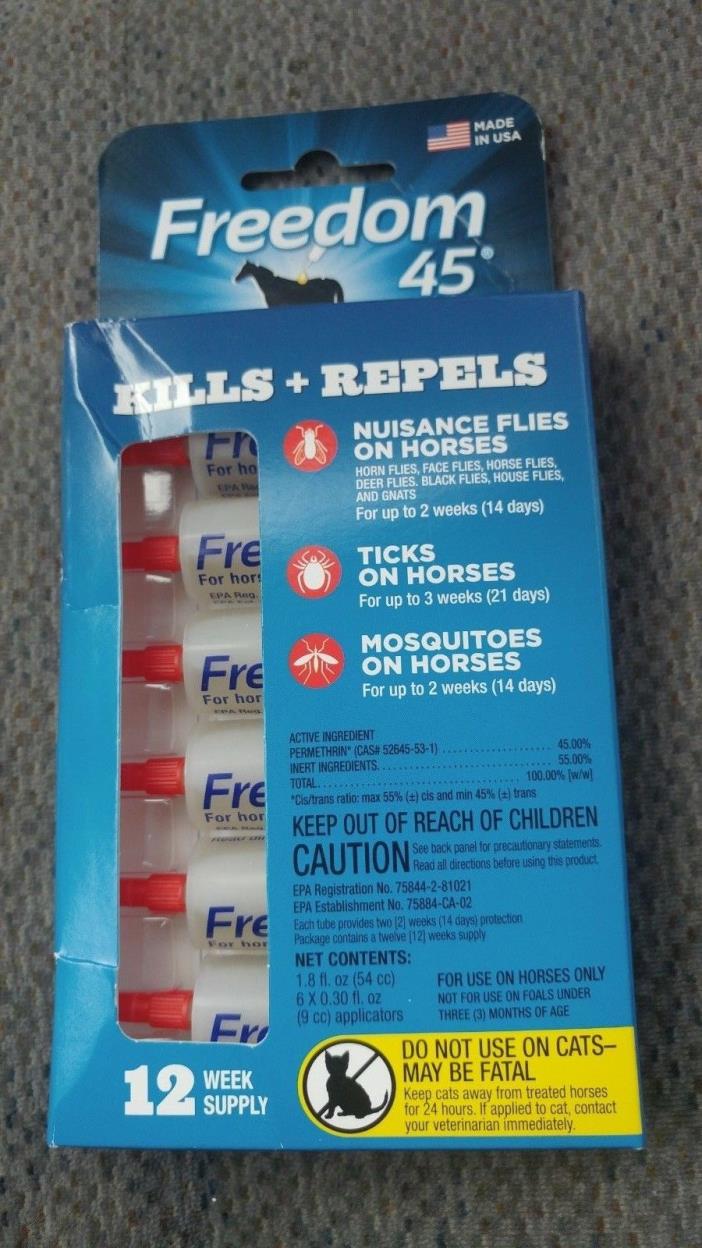 Freedom 45 Spot On for Horses 12 Week Kills Biting & Nuisance Insects-Free Ship