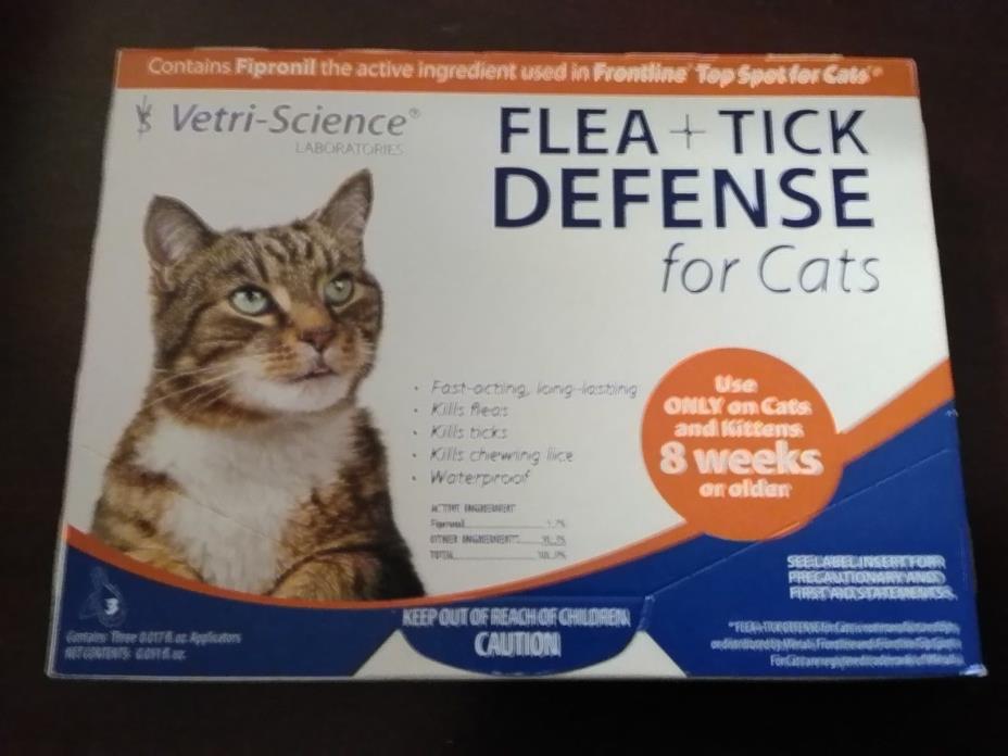 Vetri-Science Flea & Tick Defense for Cats	3 Doses	Lot#3A001C