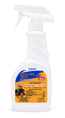 Zodiac Flea & Tick Spray for Dogs, Puppies, Cats, and Kittens, 16-ounce New
