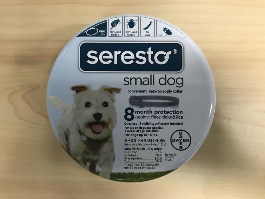 Seresto Flea & Tick 8 Month Collar for Small Dogs under 18 lbs, Free Shipping