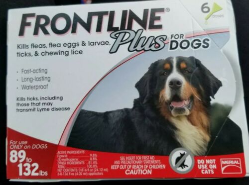 Frontline Plus For X-Large Dogs 89-132 lbs - 6 Month Supply Doses. EPA approved