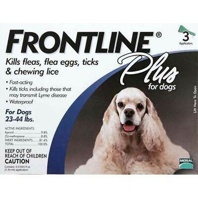 FRONTLINE 23-44-3PK-PS  FLEA CONTROL PLUS FOR DOGS AND PUPPIES 23-44 LBS 3 PACK