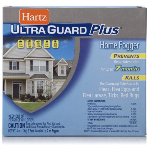 Hartz UltraGuard Plus Home Fogger 3 x 2 oz Kills Fleas, Eggs, Ticks, Bed Bugs